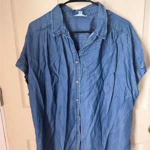 Time and Tru Women's Blue Short Sleeve Top